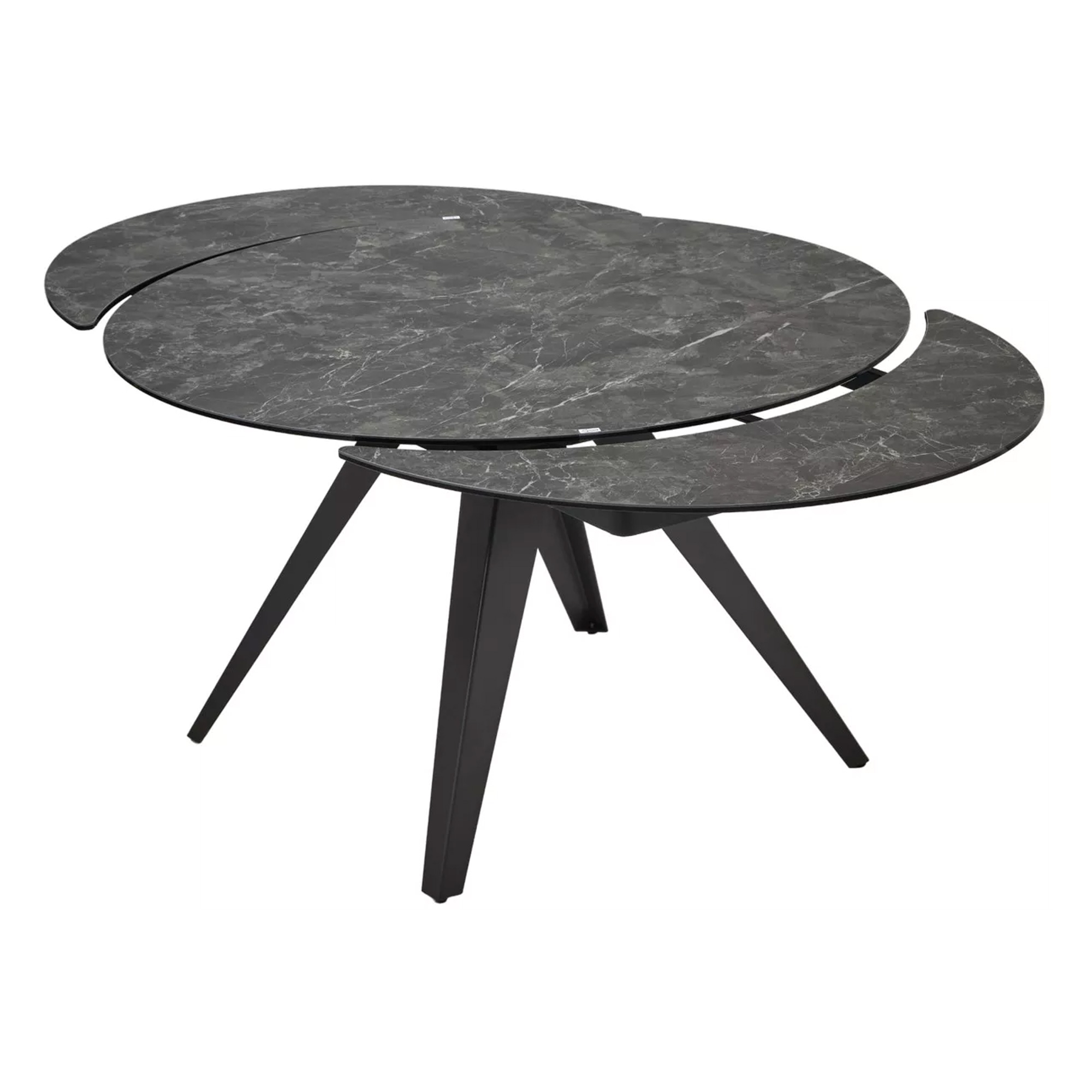 Стол обеденный раскладной круглый керамический серый (арт 33337) - Фото 1