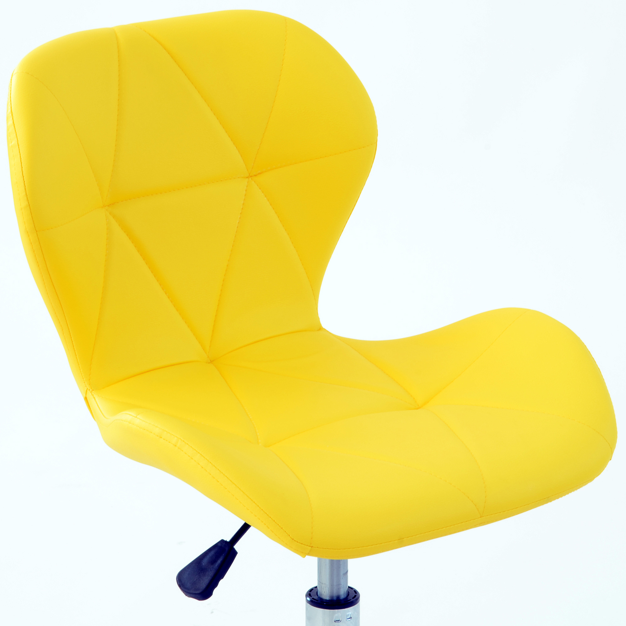 Стул на каркасе из металла мягкий желтый с обивкой из экокожи (арт 14983) - Фото 1