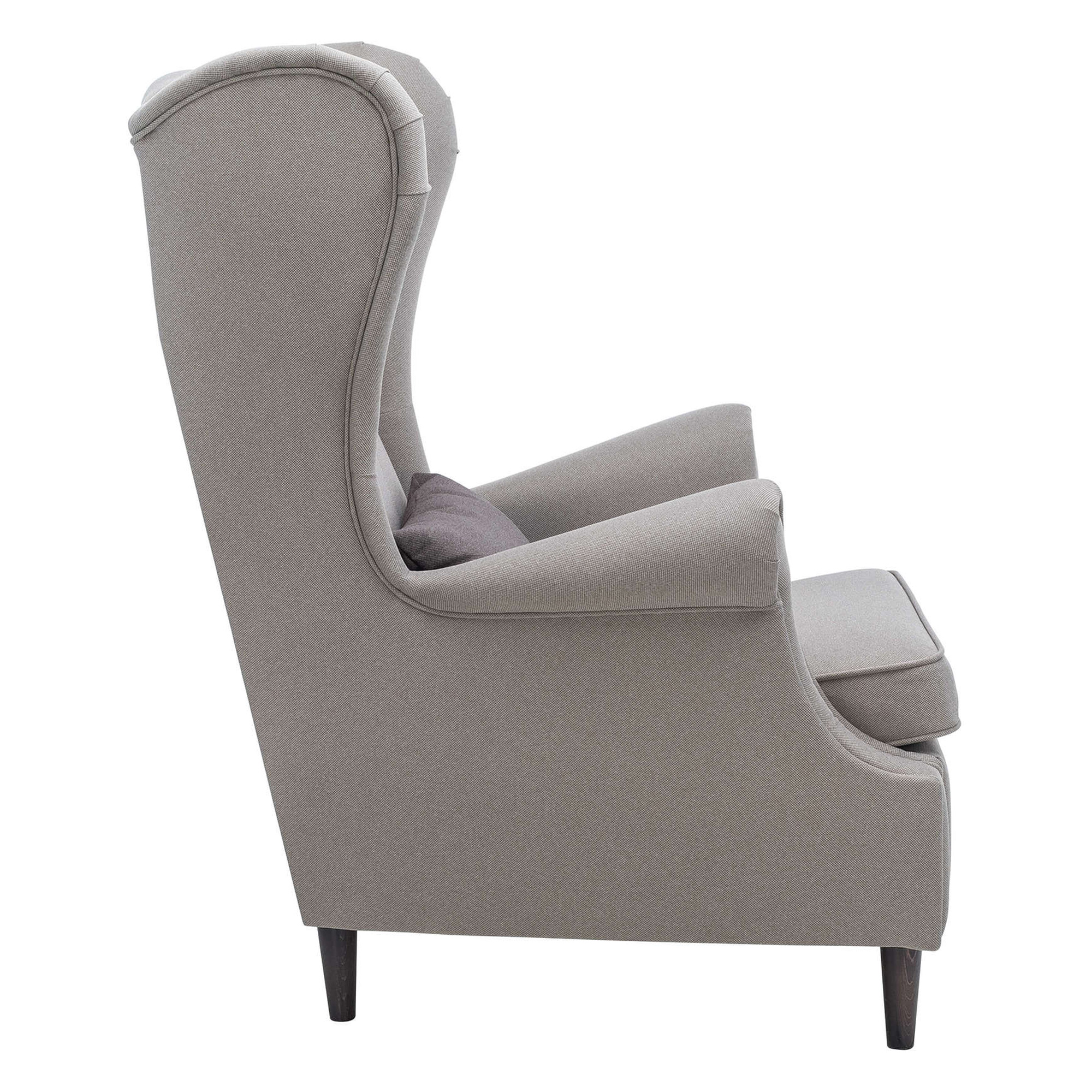 Стул-кресло мягкий с подлокотниками серый классический (арт 29447) - Фото 1