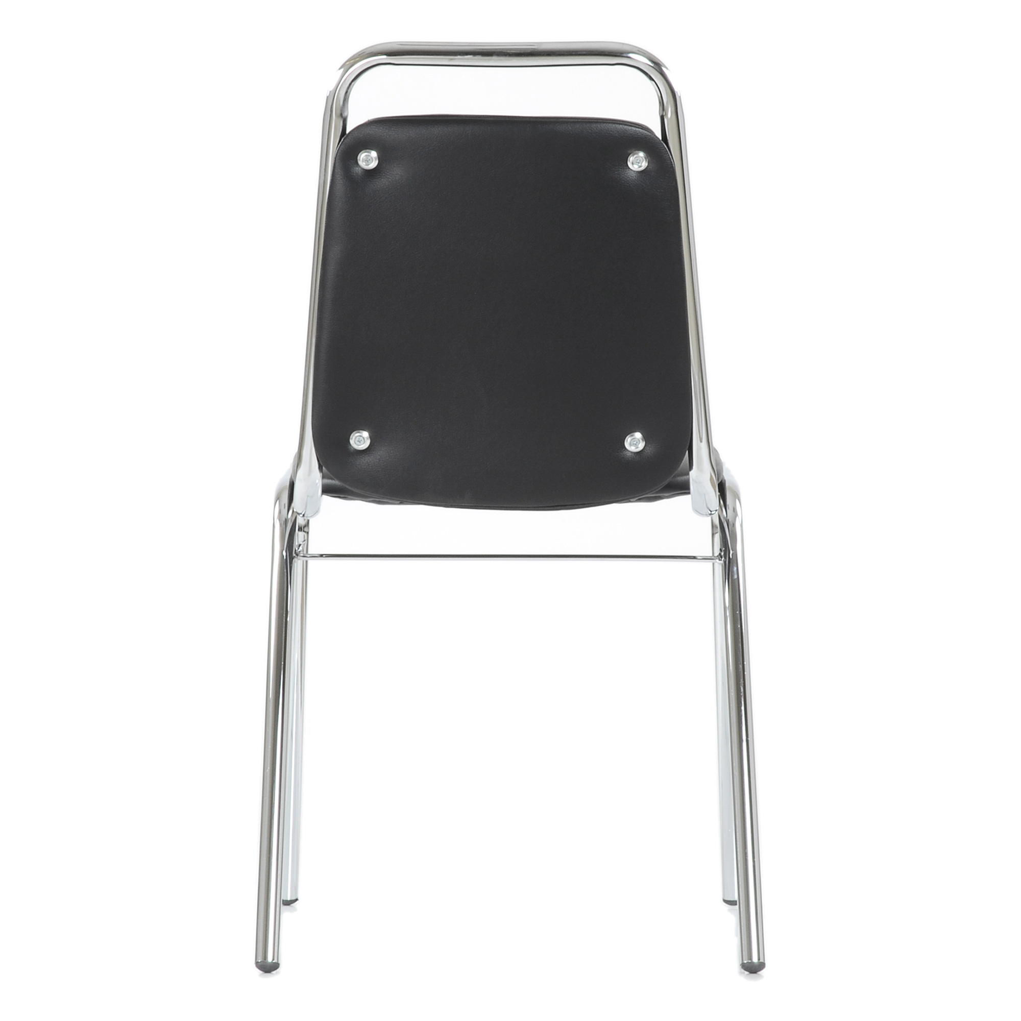 Стул на металлокаркасе мягкий черный из экокожи (арт 29136) - Фото 1