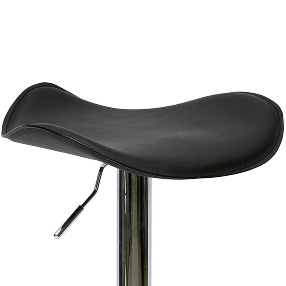 Стул барный хромированный черный из экокожи регулируемый (арт 6019) - Фото 1