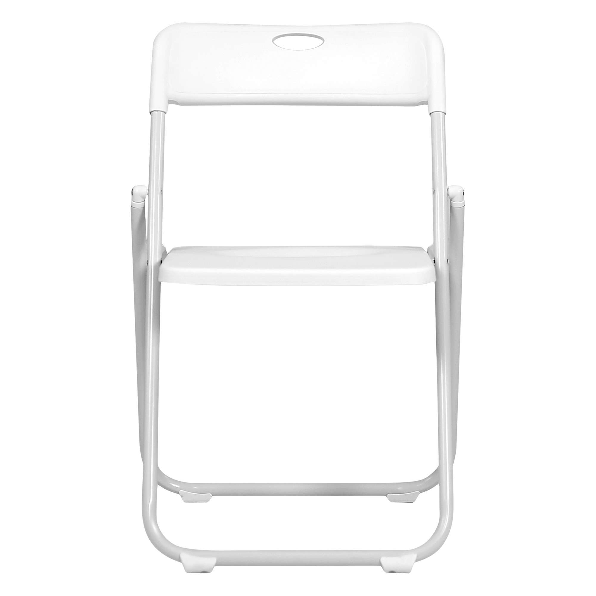 Стул на металлическом каркасе белый пластиковый (арт 31590) - Фото 1