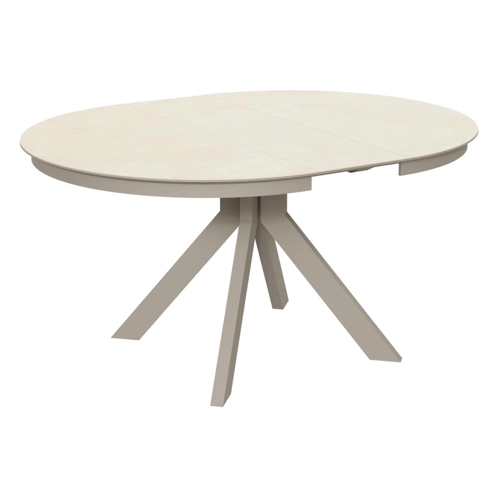 Стол раскладной круглый керамический бежевый (арт 32690) - Фото 1