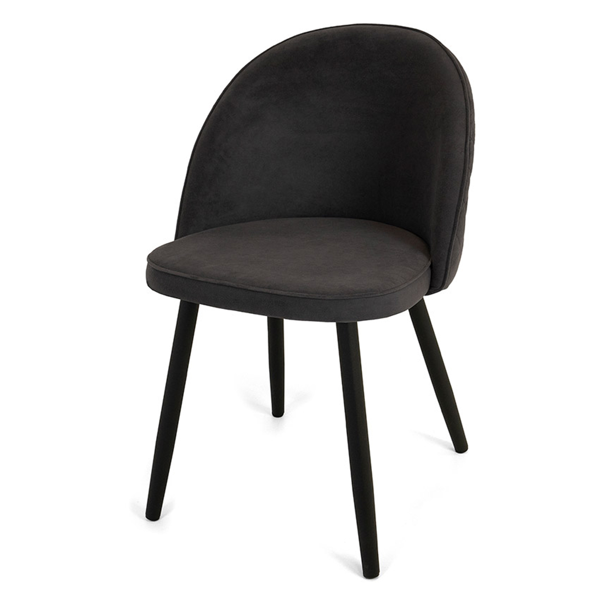 Стул на металлическом каркасе ножки черные из велюра (арт 21102) - Фото 1