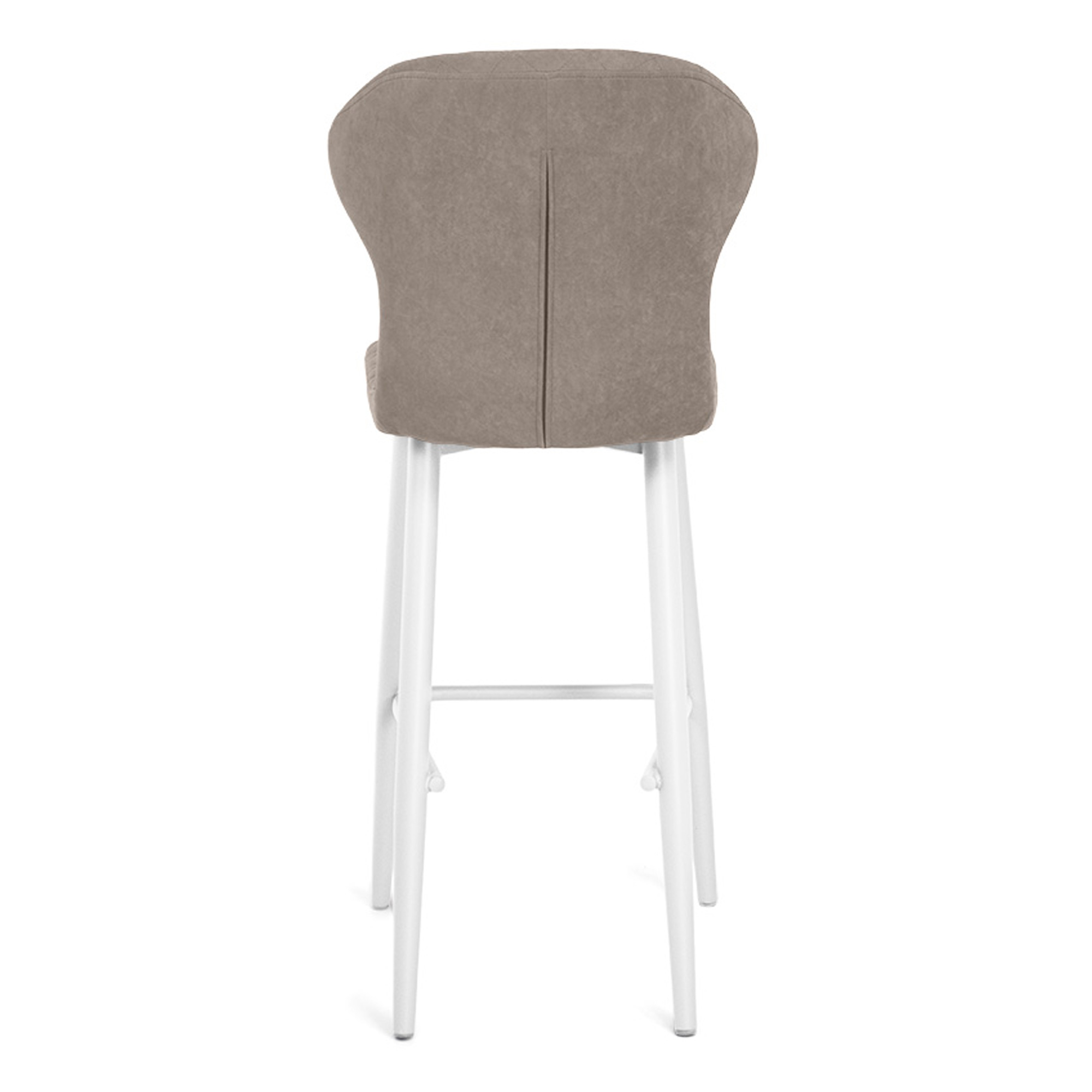 Стул барный с мягким сидением бежевый из велюра современный (арт 34141) - Фото 1