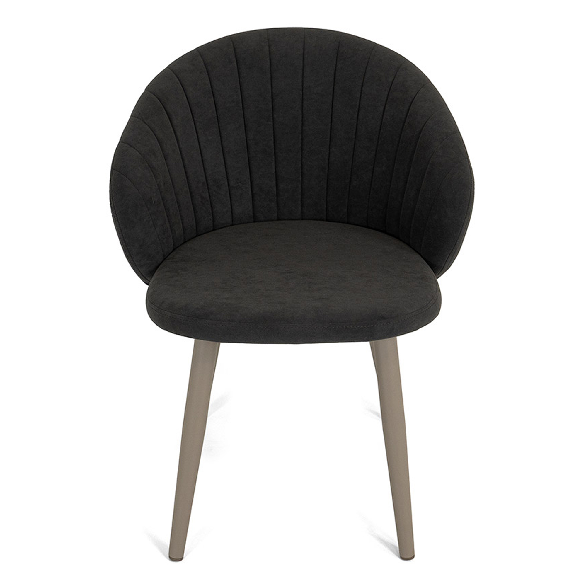 Стул на металлокаркасе с мягким сидением коричневый из велюра (арт 29087) - Фото 1