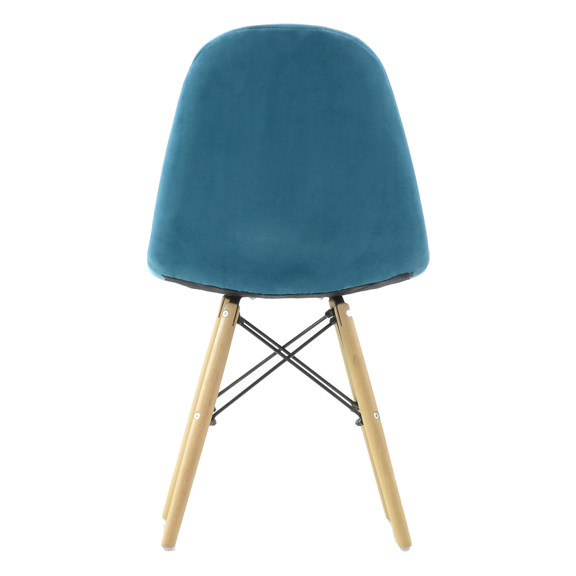 Стул деревянный мягкий голубой eames (арт 12201) - Фото 1
