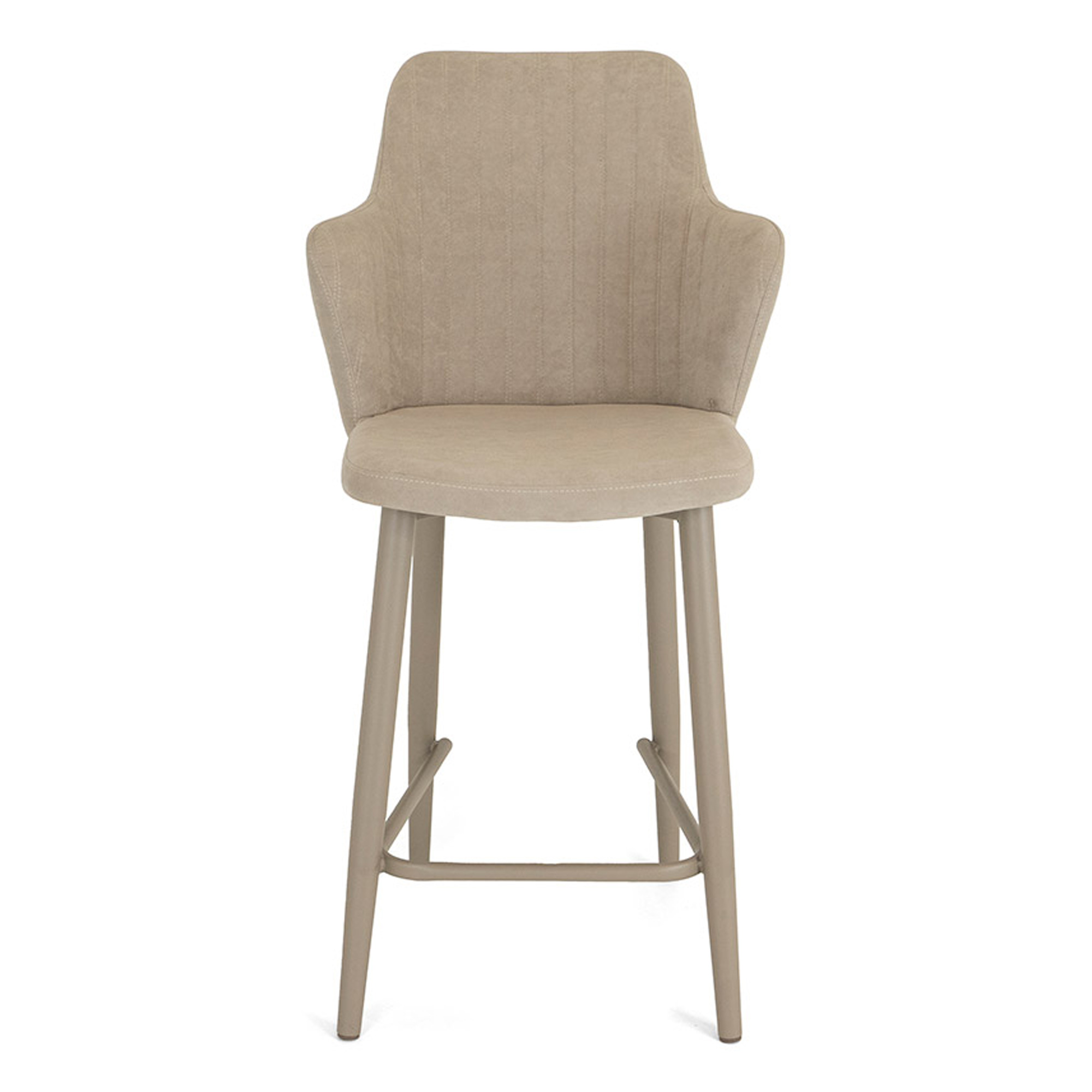 Стул полубарный мягкий кремовый из велюра (арт 26133) - Фото 1