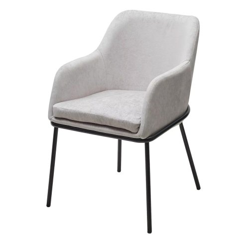 Стул на металлическом каркасе с мягким сидением серый (арт 33612) - Фото 2