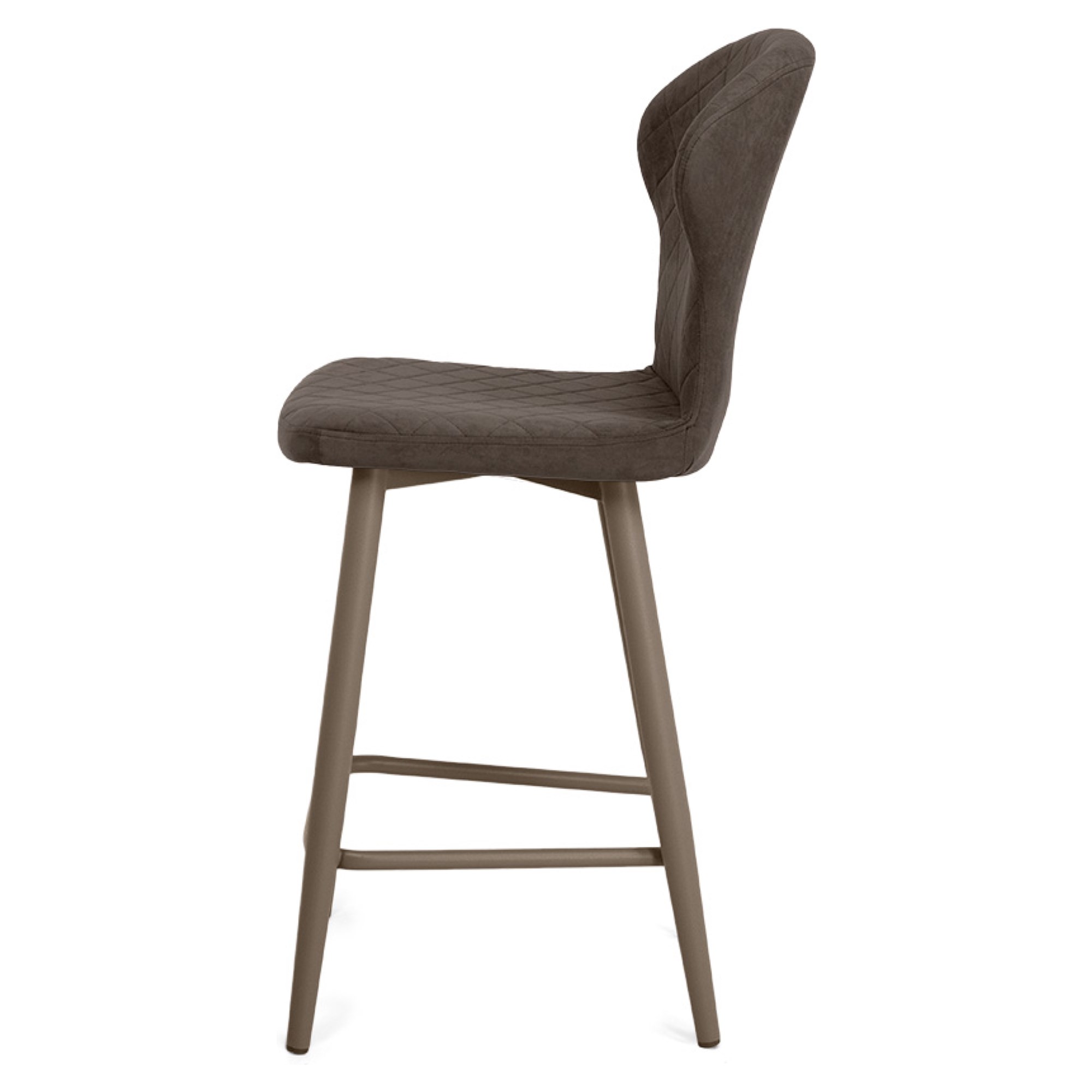 Стул барный высокий на металлокаркасе мягкий из велюра (арт 19691) - Фото 1