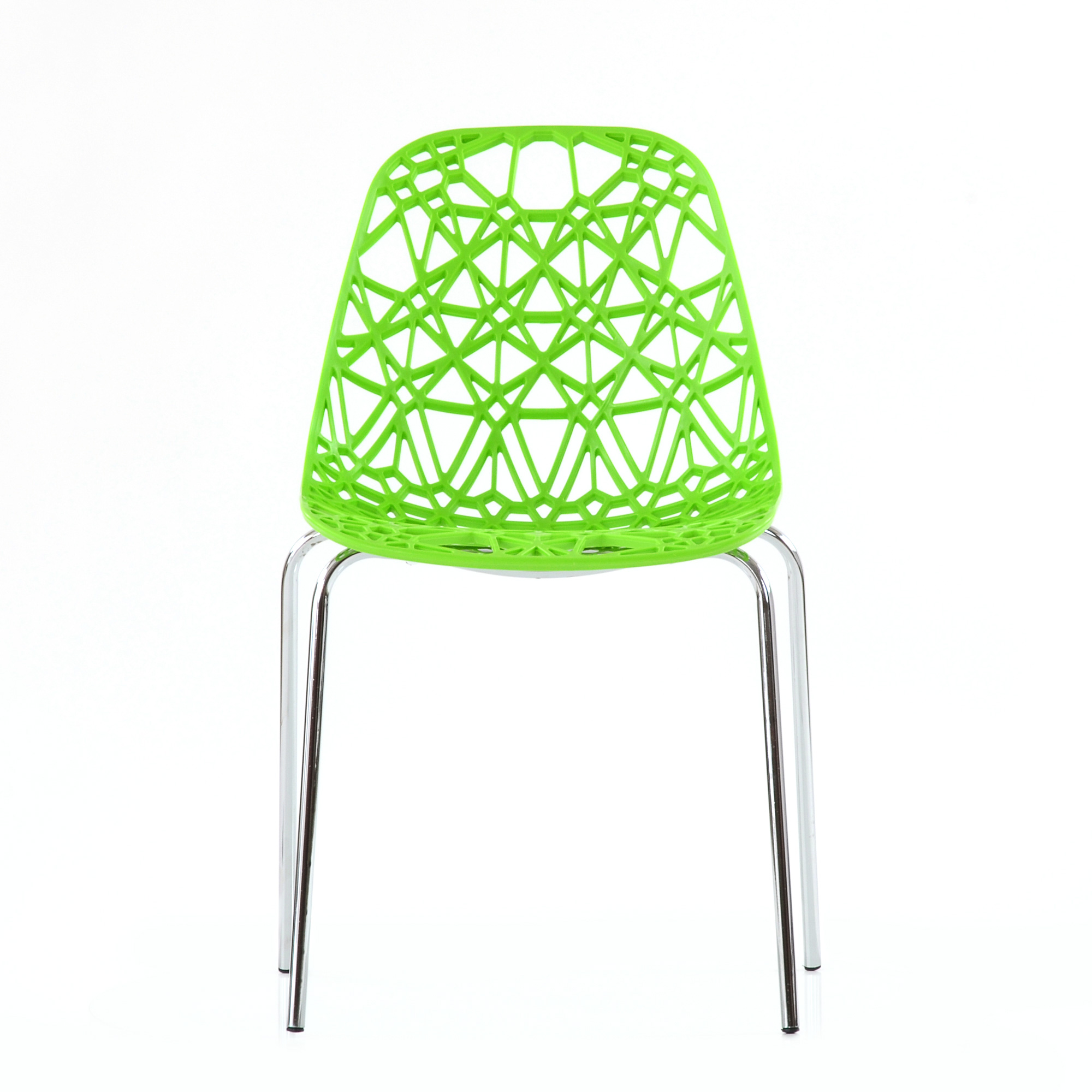 Стул обеденный металлический зеленый пластиковый в современном стиле (арт 6616) - Фото 1
