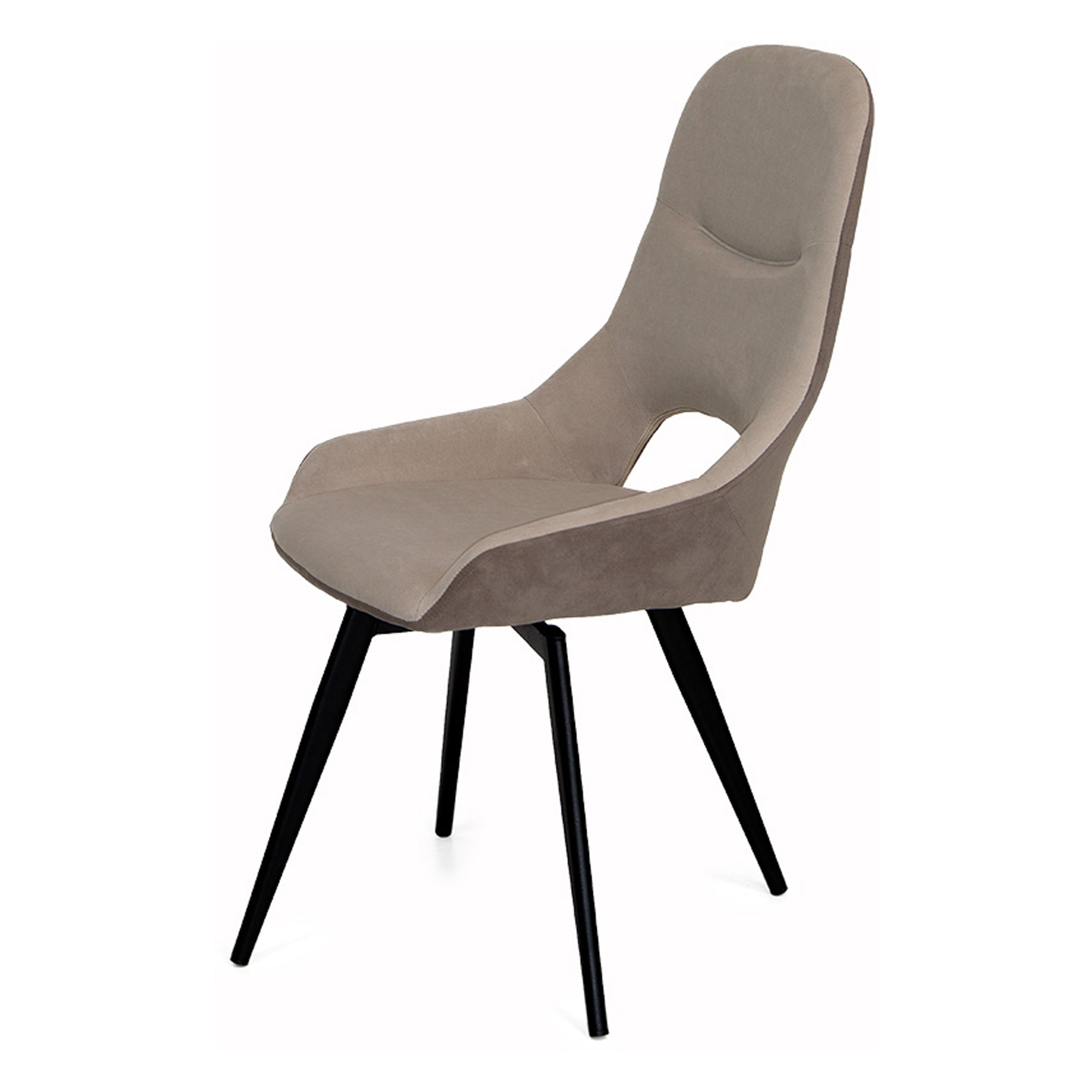 Стул с белыми ножками мягкий из велюра в современном стиле (арт 31006) - Фото 1