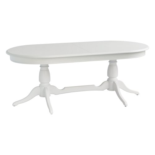 Стол раздвижной овальный деревянный белый классический (арт 7017) - Фото 2