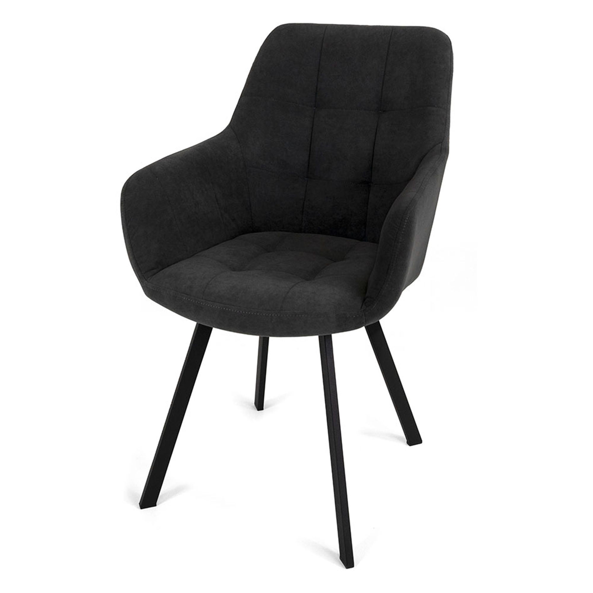 Стул на металлическом каркасе с черными ножками велюровый (арт 24512) - Фото 1