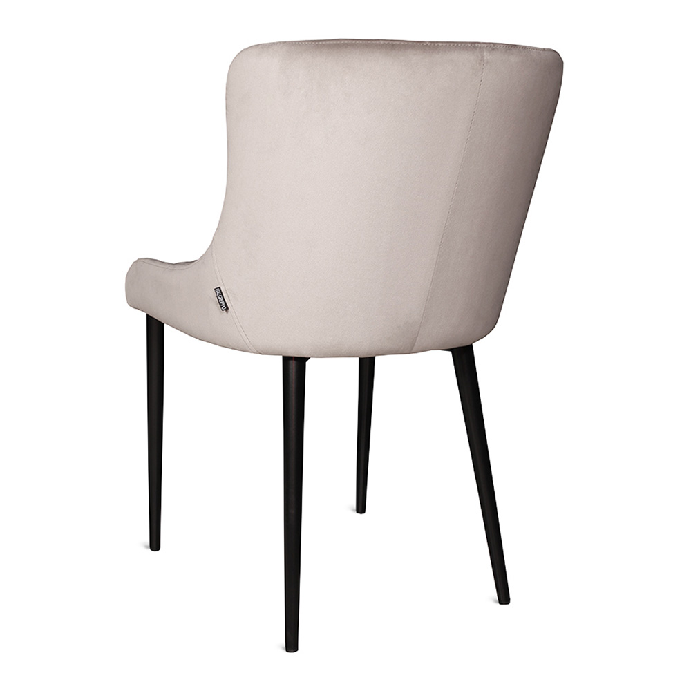Стул с мягким сидением бежевый из бархата (арт 15074) - Фото 1