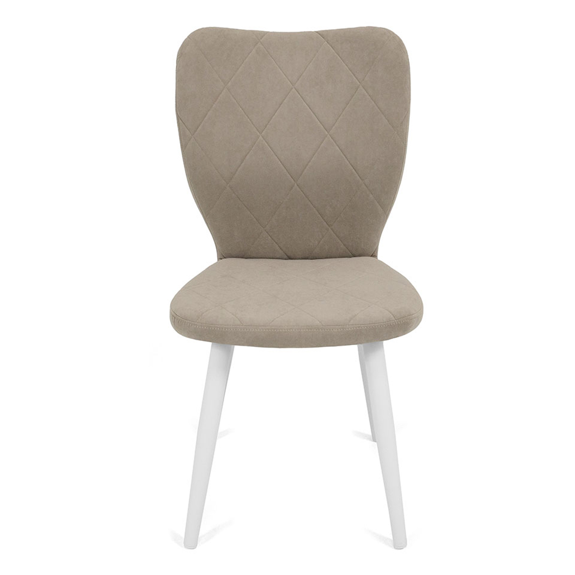 Стул на металлокаркасе с мягкой обивкой бежевый из велюра (арт 23540) - Фото 1