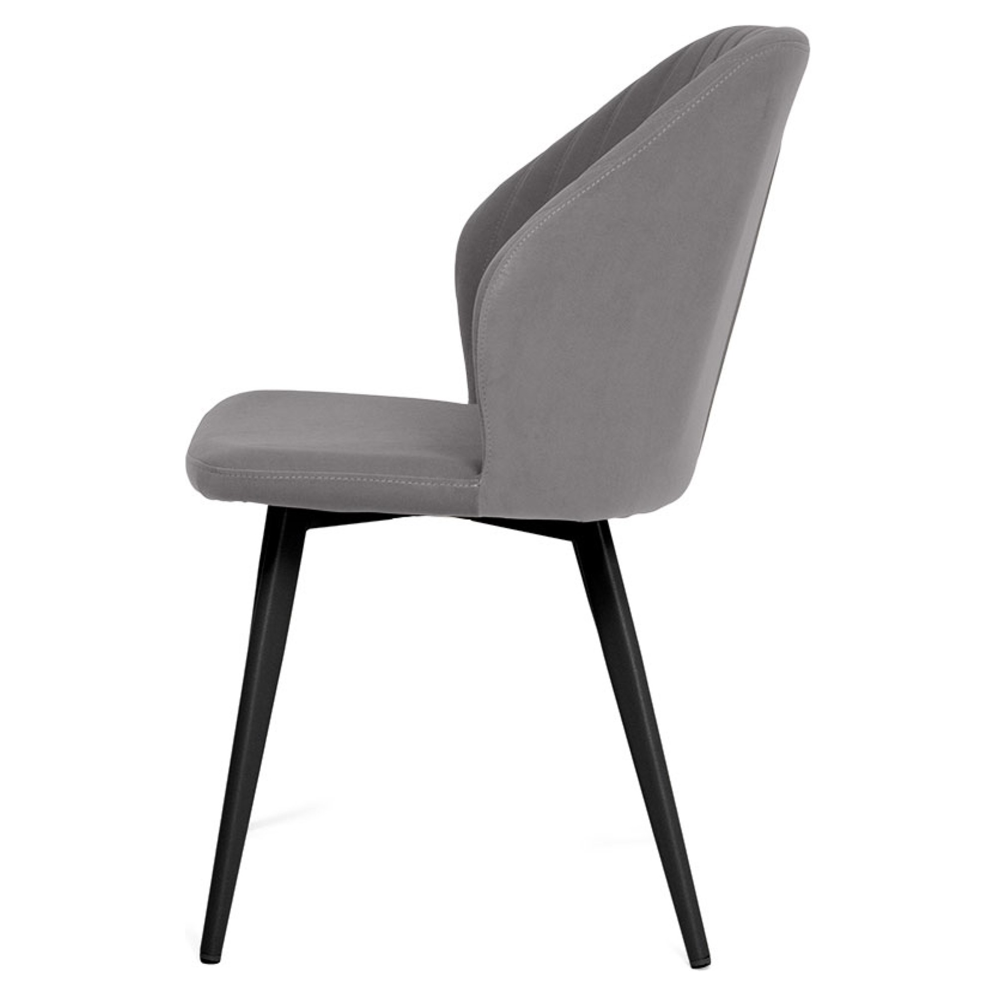 Стул металлический серый велюровый (арт 35397) - Фото 1