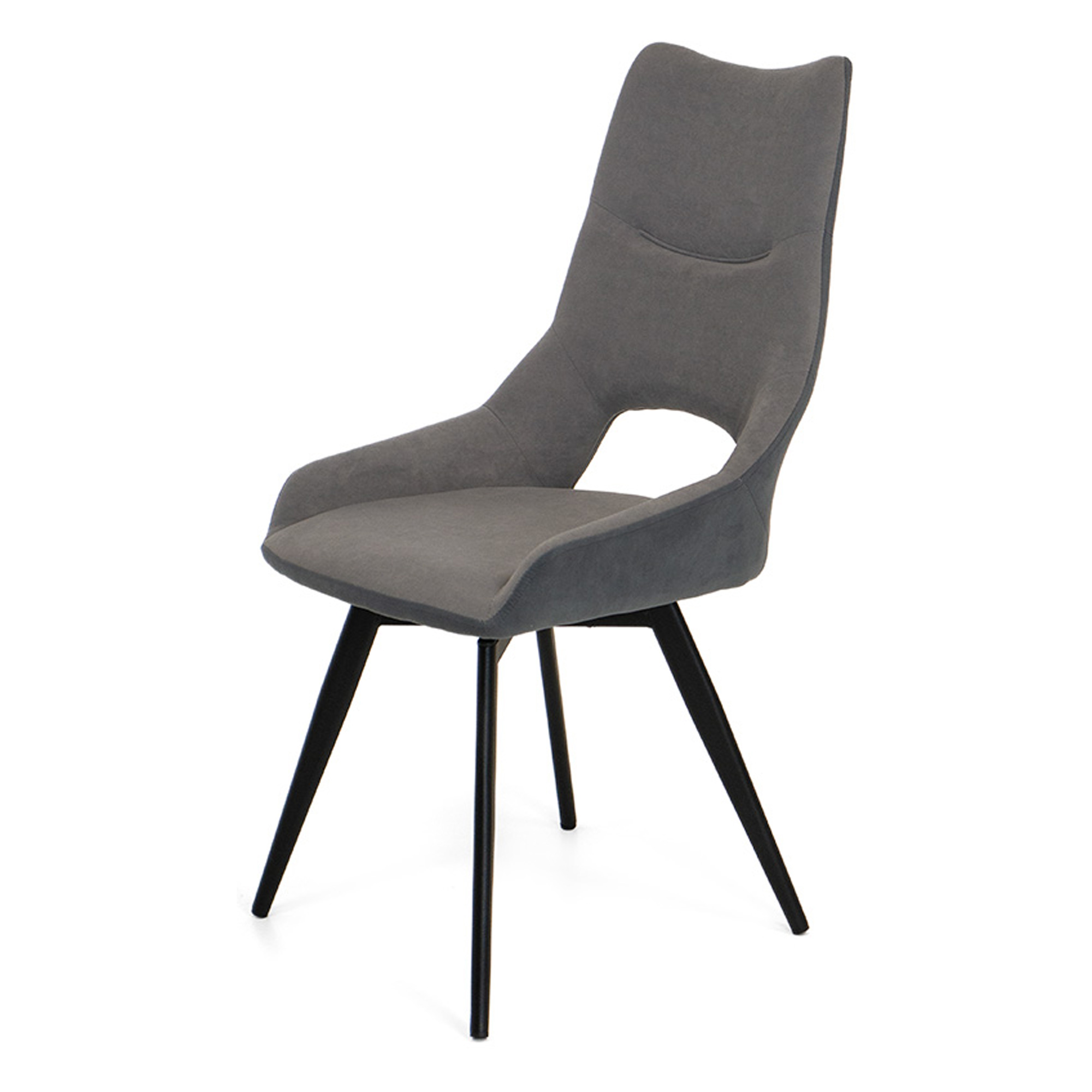 Стул для кухни на металлокаркасе серый велюровый (арт 30947) - Фото 1