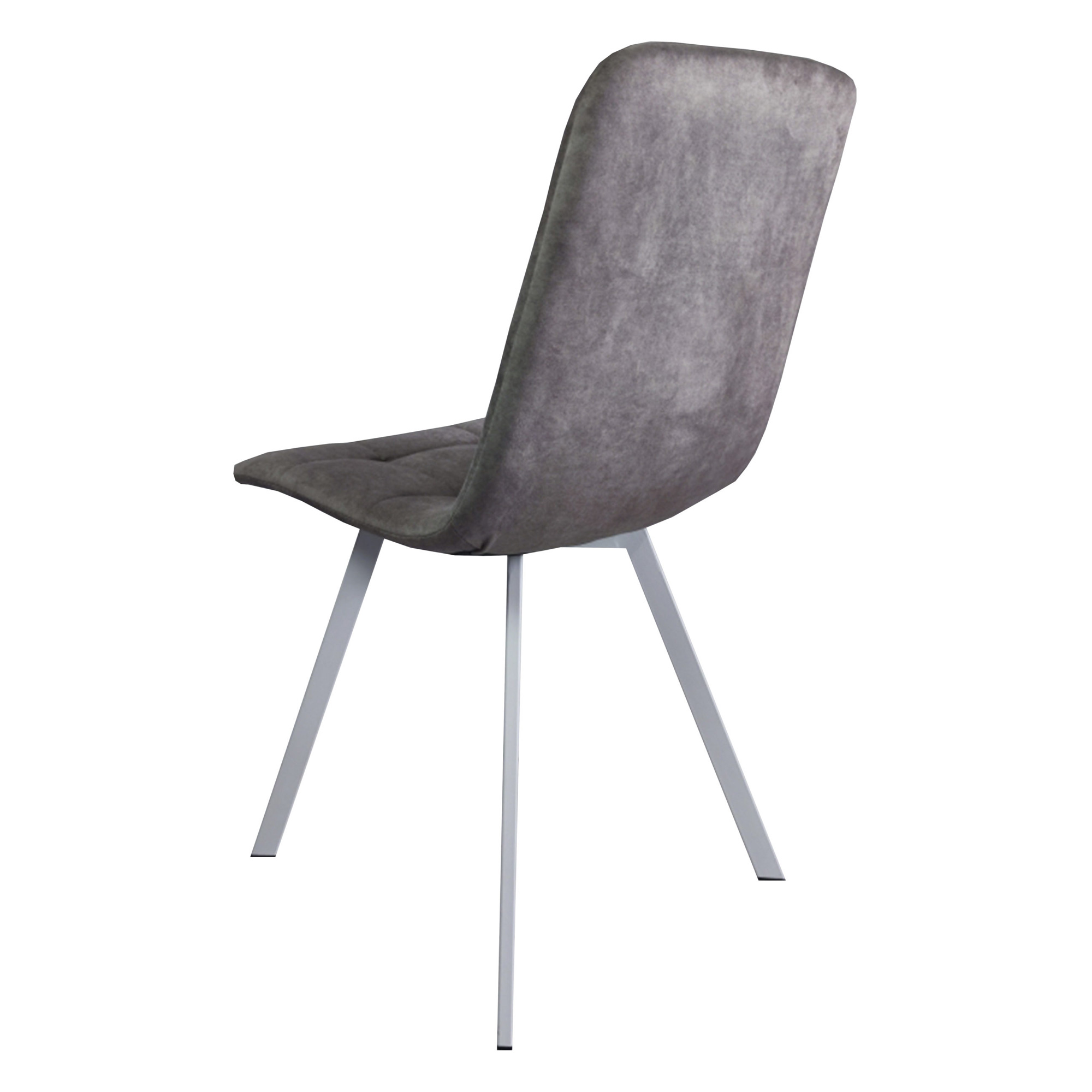 Стул с белыми ножками мягкий серый (арт 25064) - Фото 1