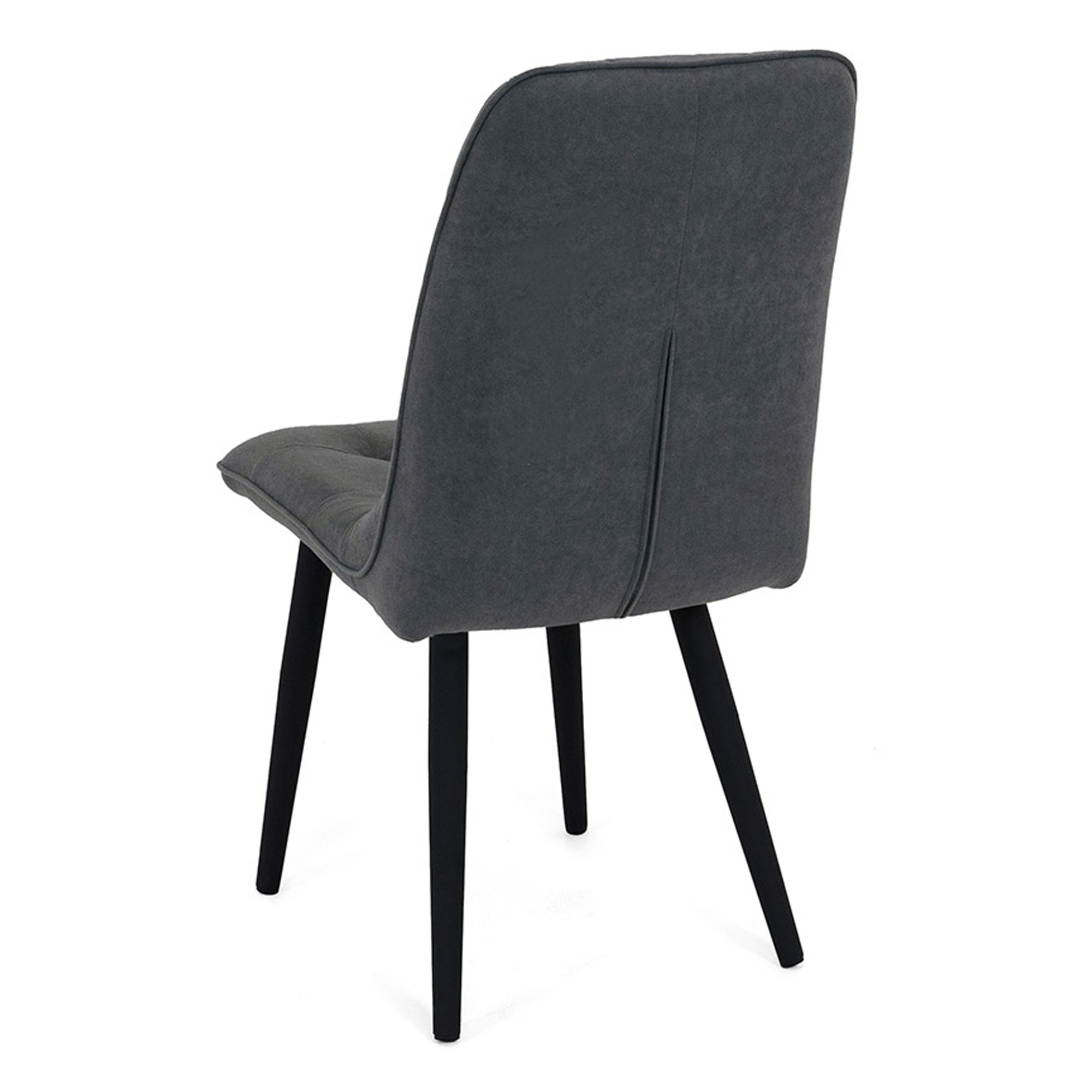 Стул кухонный металлический с черными ножками серый из велюра (арт 20275) - Фото 1