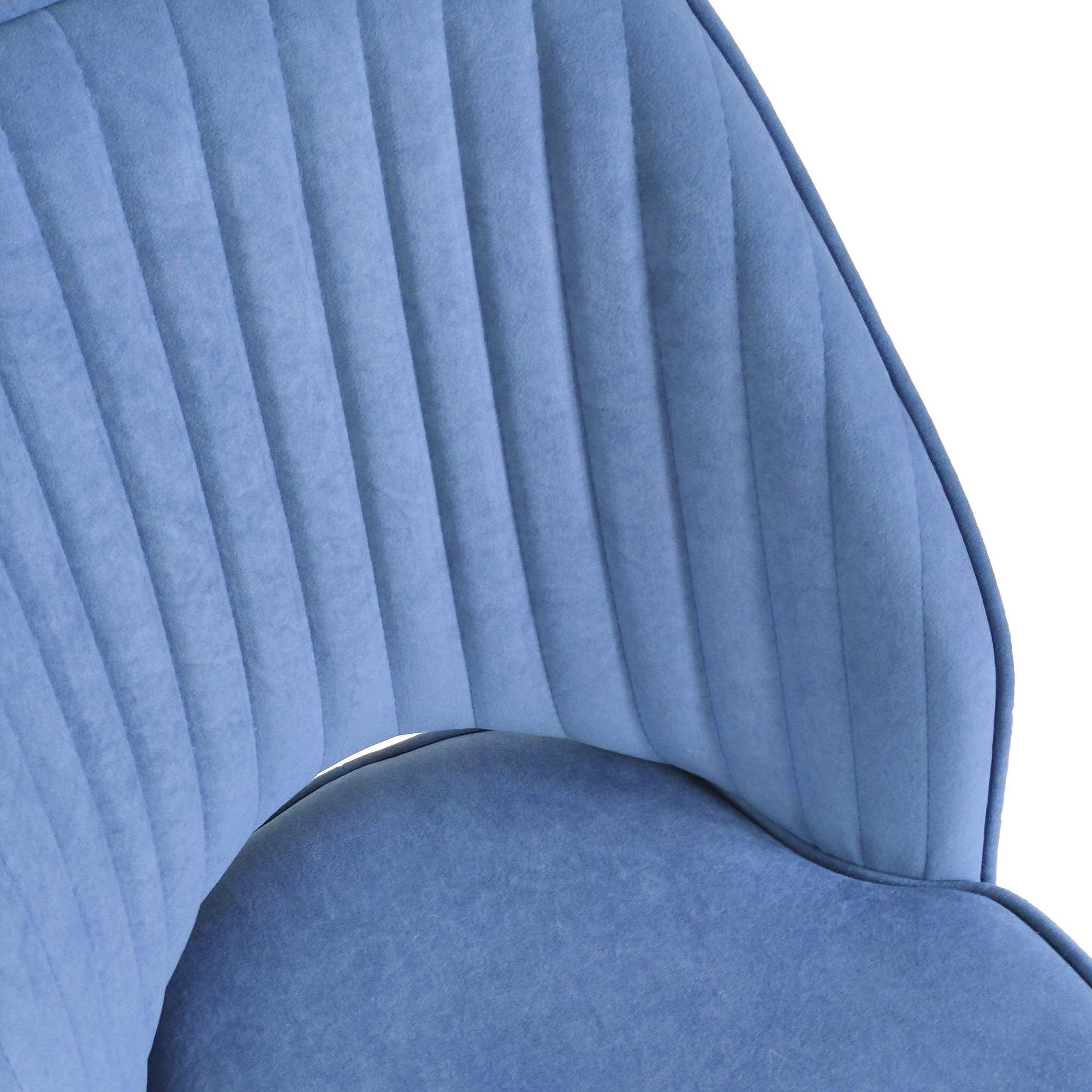 Стул полубарный с белыми ножками мягкий голубой современный (арт 31984) - Фото 1