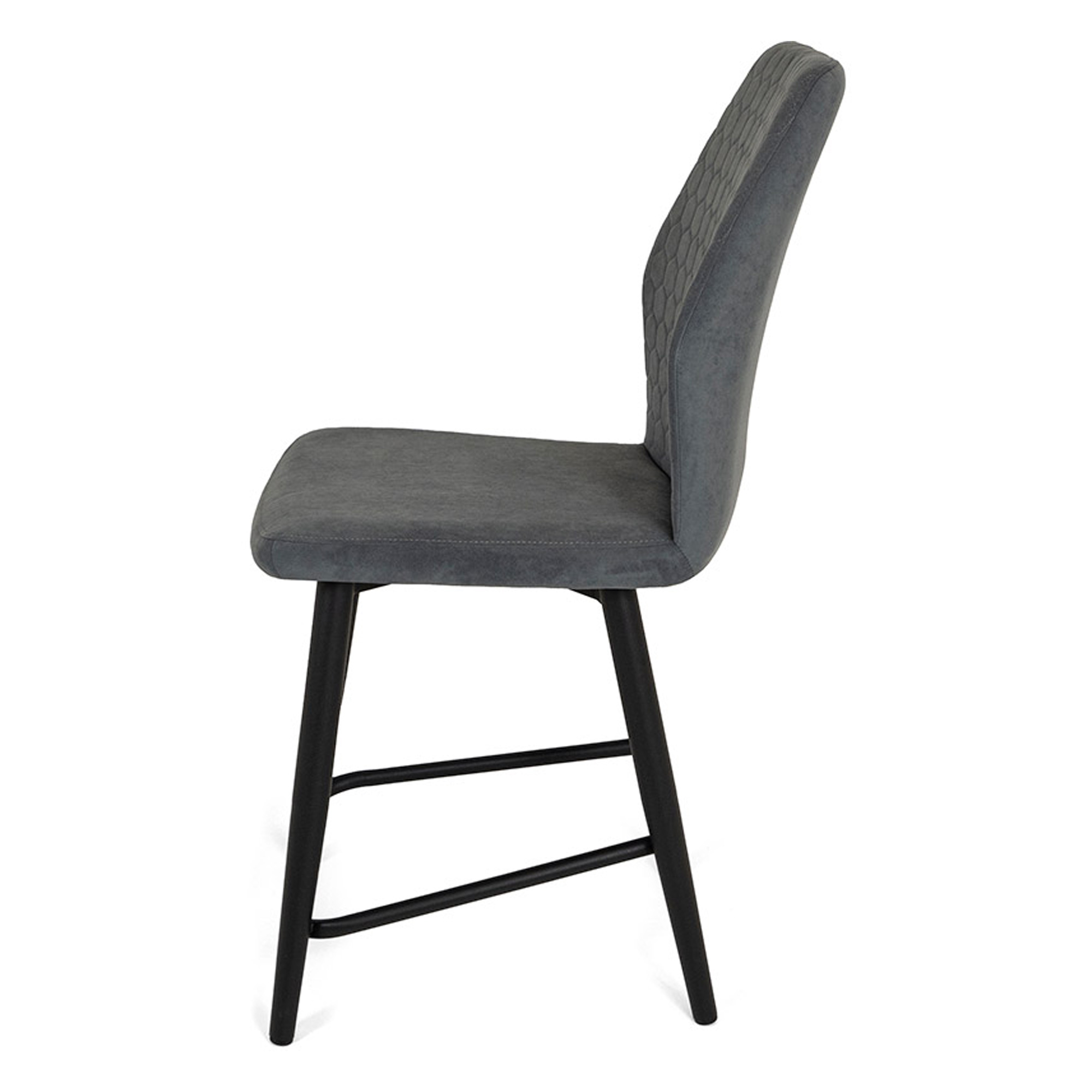 Полубарный стул на металлокаркасе мягкий серый из велюра (арт 20238) - Фото 1