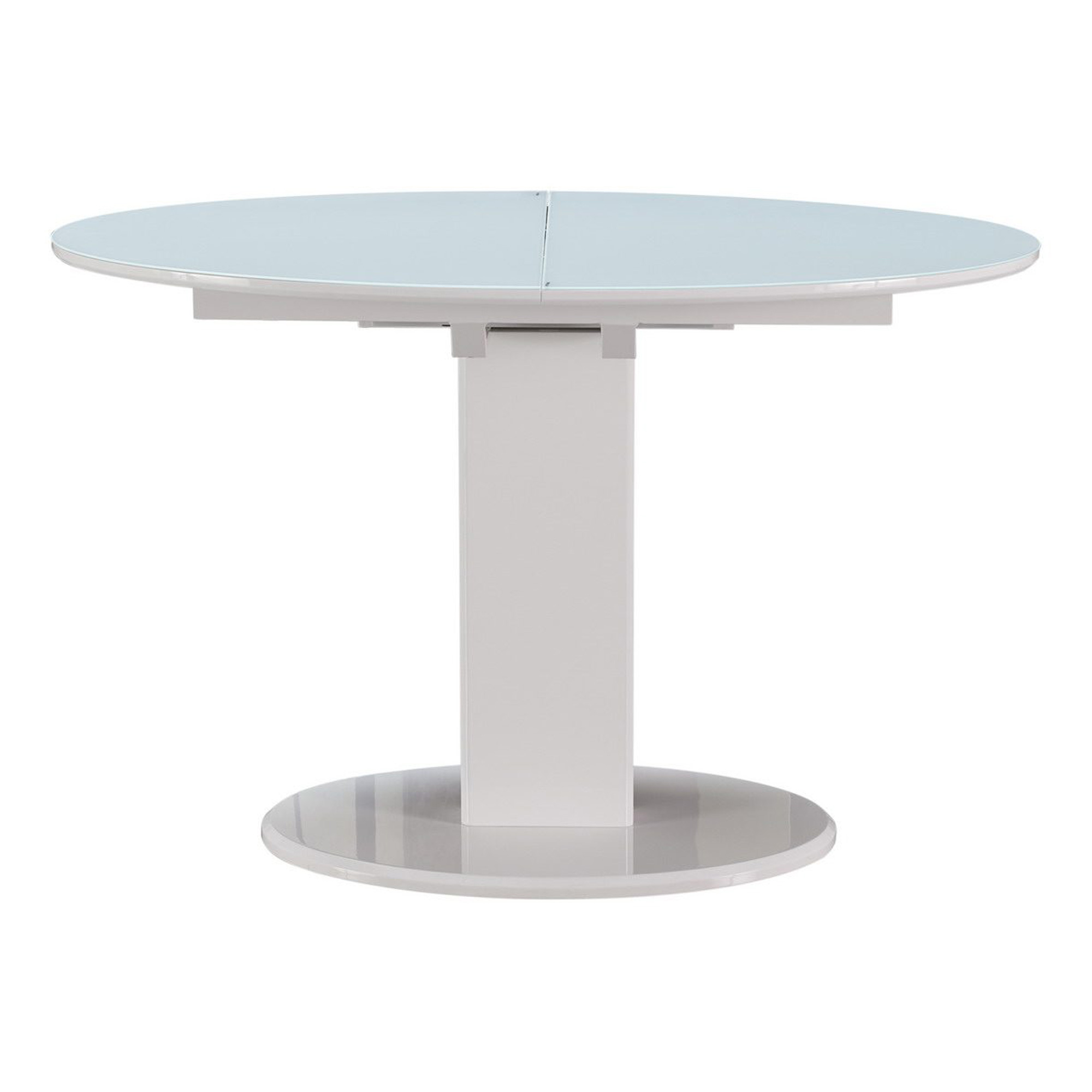 Обеденный стол раскладной овальный белый на одной ножке (арт 31469) - Фото 1