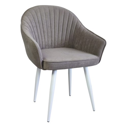 Стул-кресло на металлическом каркасе мягкий бежевый (арт 29549) - Фото 2