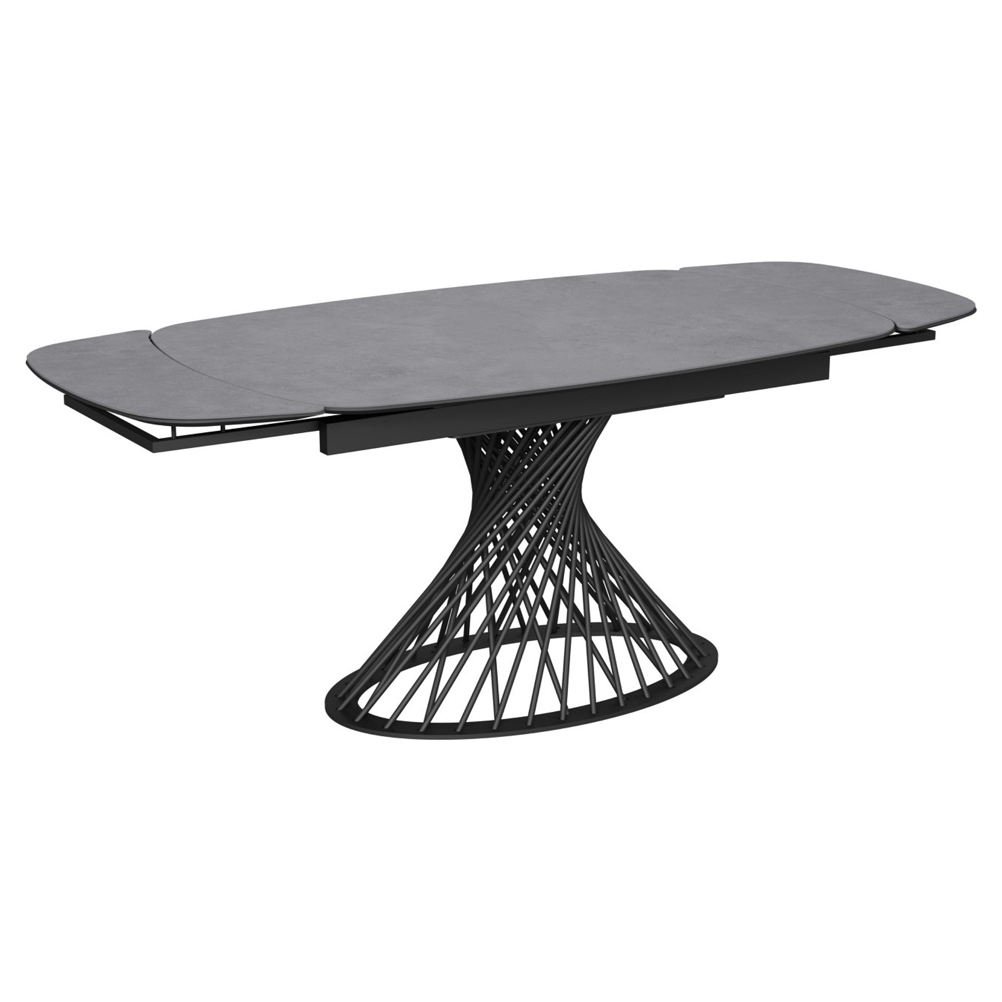 Кухонный стол раскладной полуовальный керамический 140 см (арт 35202) - Фото 1