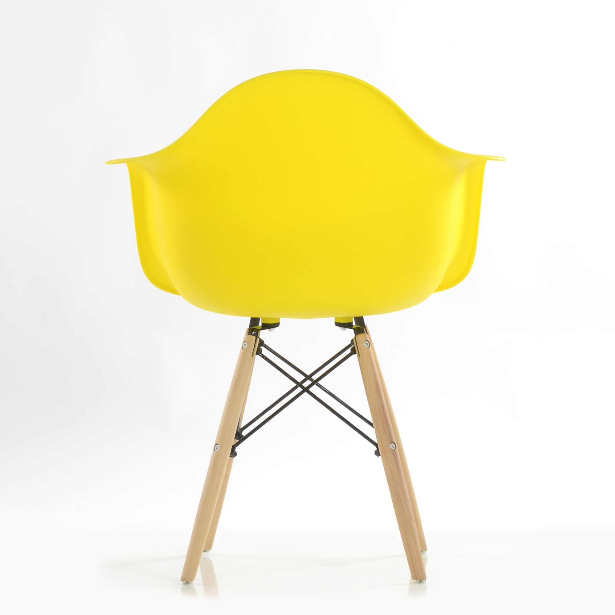 Стул-кресло дизайнерский с подлокотниками желтый пластиковый eames (арт 6584) - Фото 1