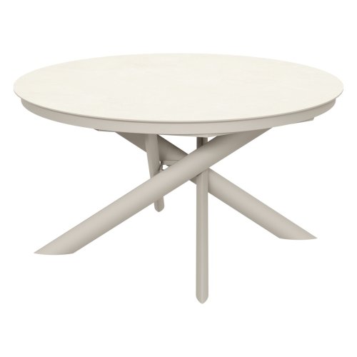 Стол обеденный раскладной керамический слоновая кость (арт 32696) - Фото 2