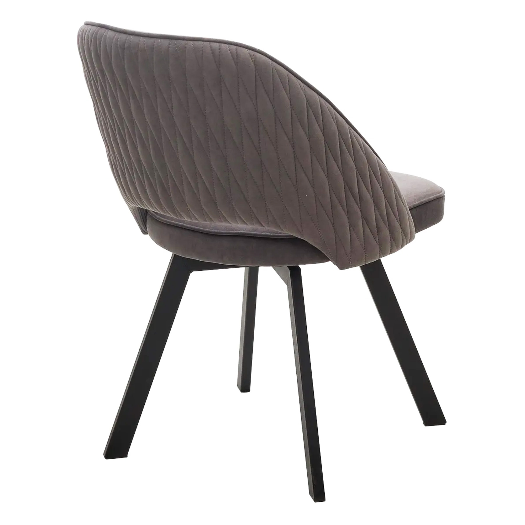 Стул на металлокаркасе с черными ножками серый велюровый (арт 31413) - Фото 1