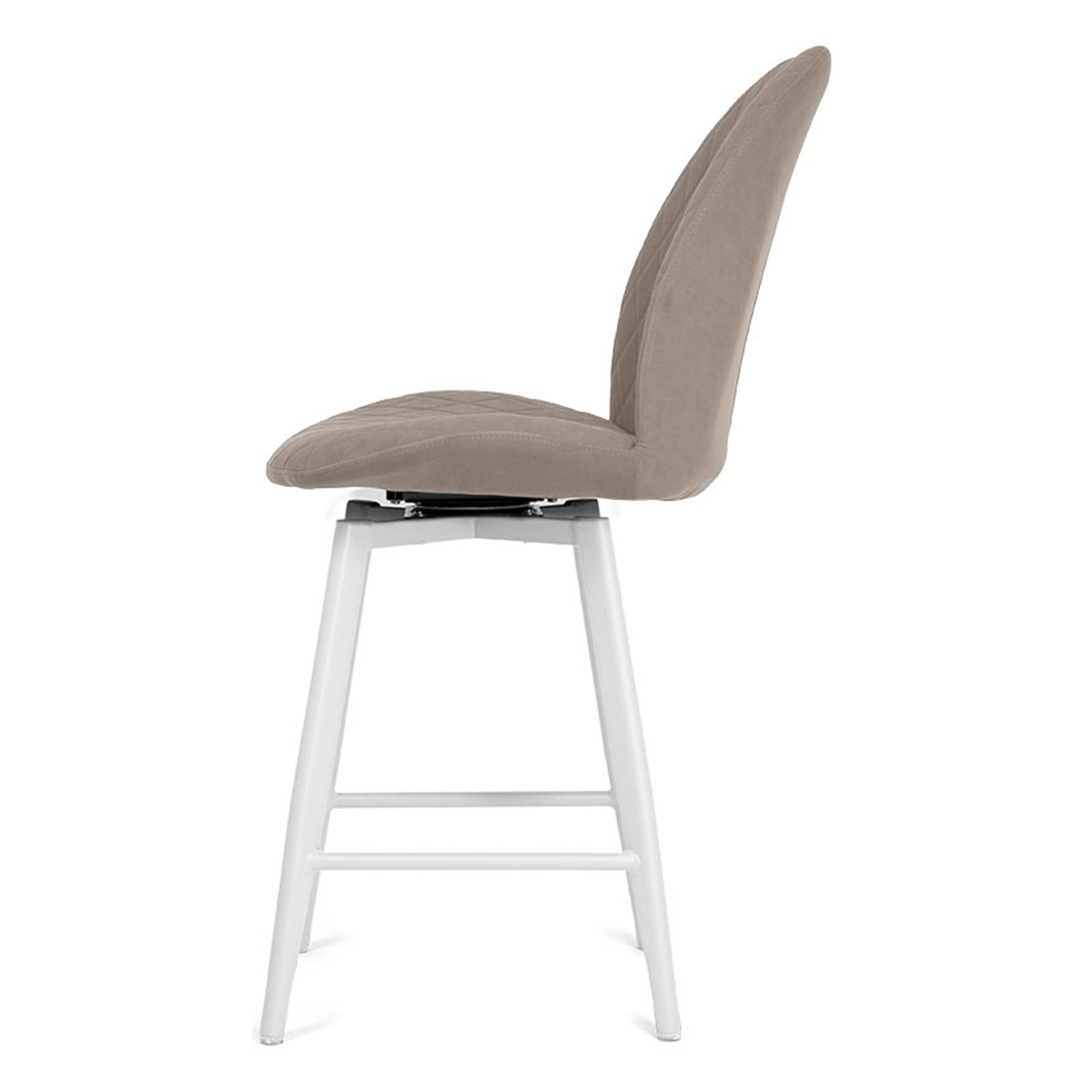 Барный стул мягкий слоновая кость из велюра (арт 33549) - Фото 1