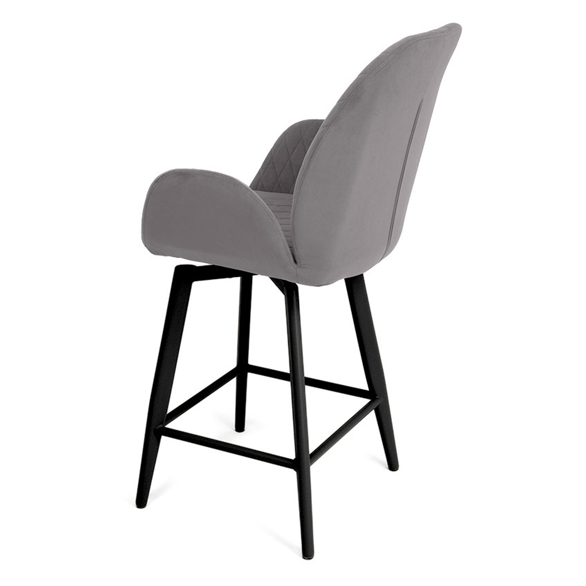 Барный стул с мягким сидением из велюра современный (арт 33590) - Фото 1