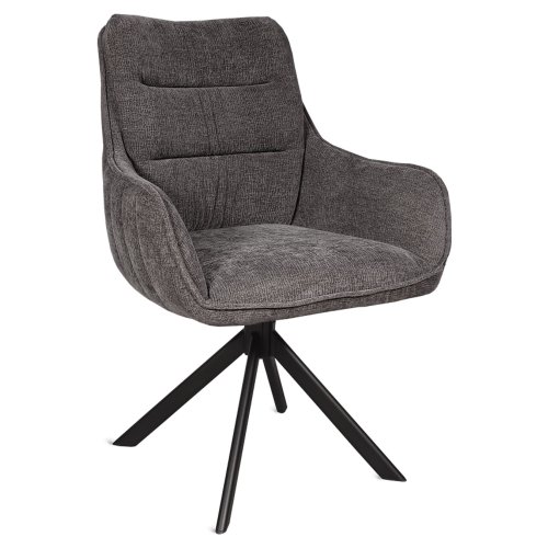 Стул-кресло мягкий серый велюровый в современном стиле (арт 35481) - Фото 2