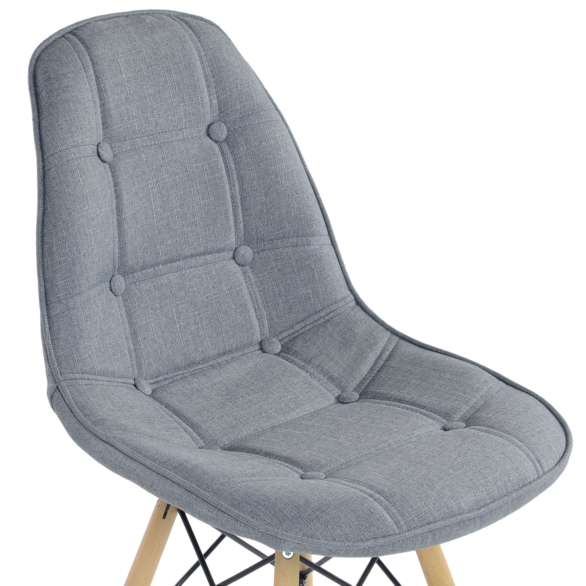 Стул с мягкой обивкой серый eames (арт 9601) - Фото 1