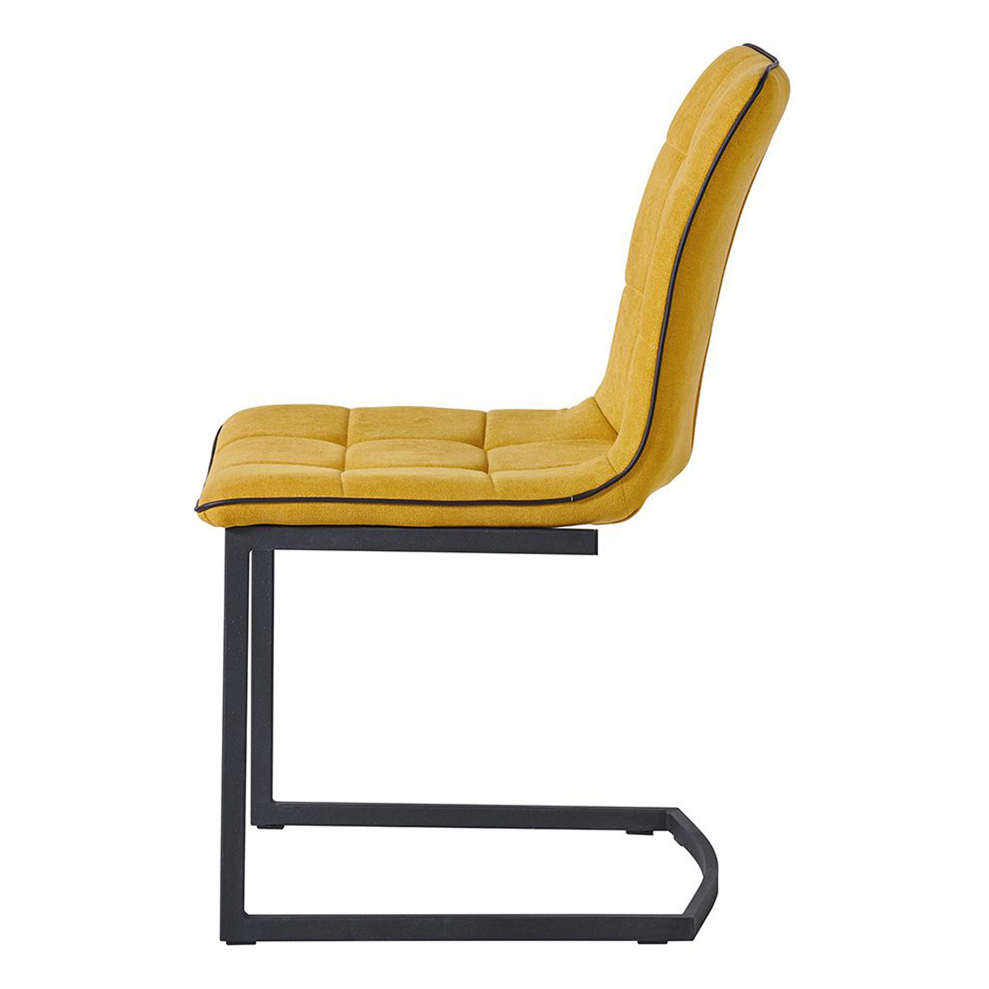 Стул на полозьях мягкий желтый (арт 31481) - Фото 1