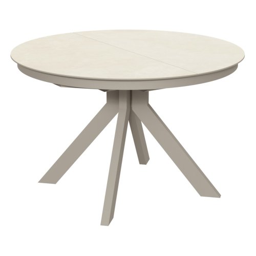 Стол раскладной круглый керамический бежевый (арт 32690) - Фото 2