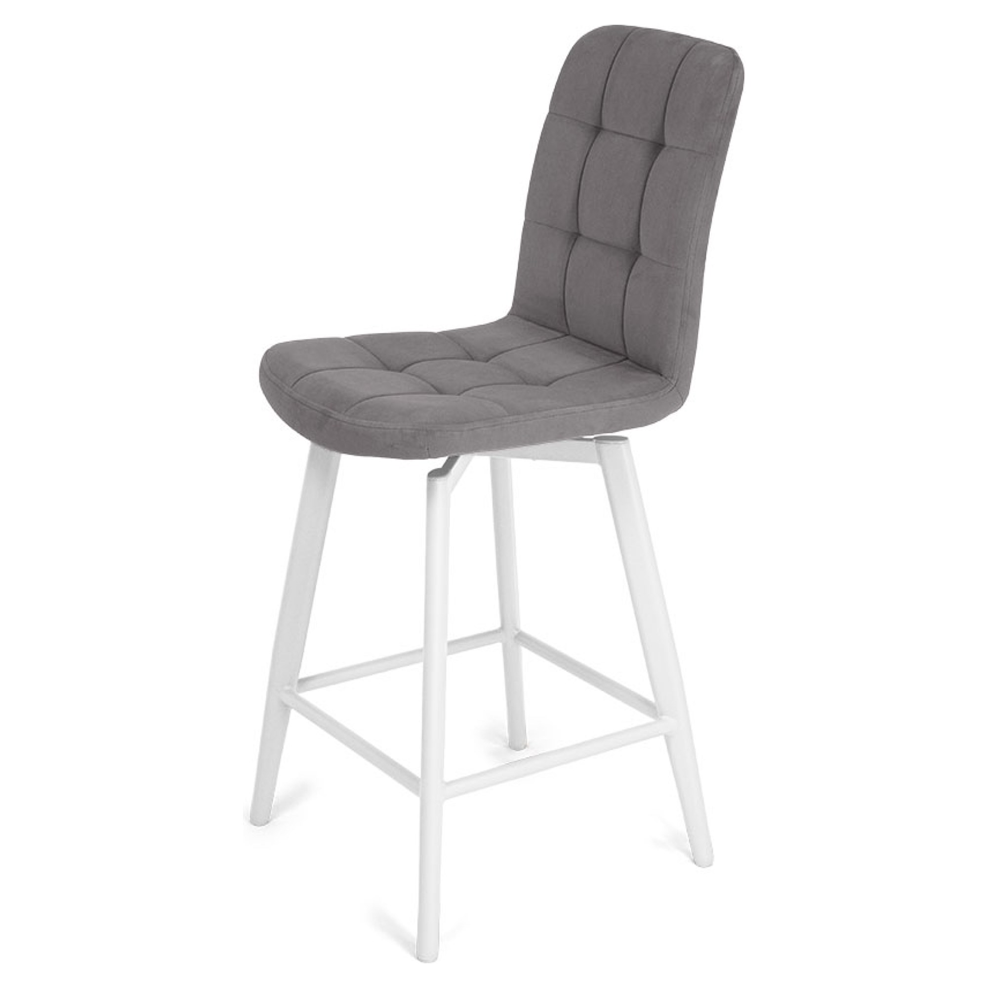 Стул полубарный мягкий из велюра (арт 35357) - Фото 1