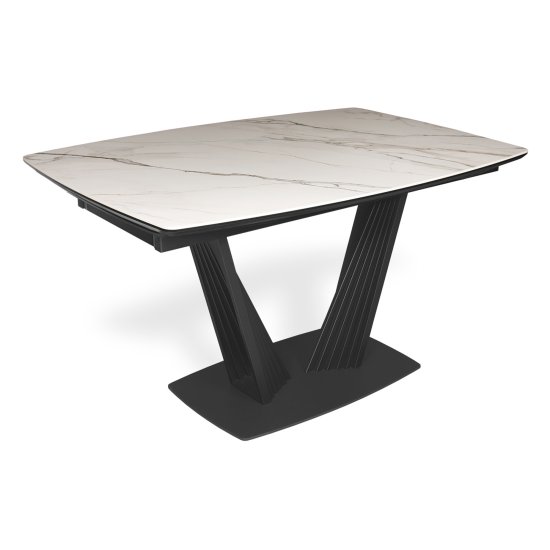 Стол раскладной овальный керамический на одной ножке (арт 33859) Фото 1