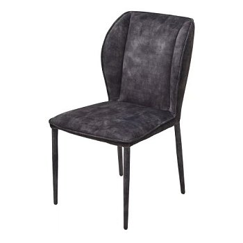 Стул на металлическом каркасе мягкий серый из велюра (арт 33565) - Фото 2