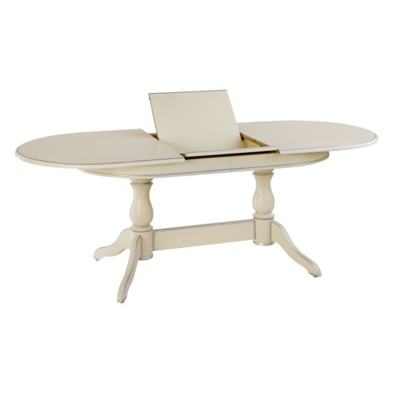 Кухонный стол раздвижной овальный бежевый в классическом стиле (арт 10816) Фото 2