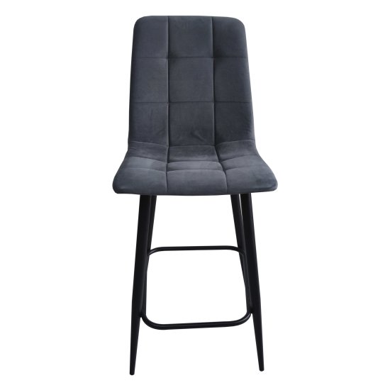 Стул полубарный на металлическом каркасе серый (арт 23939) Фото 1