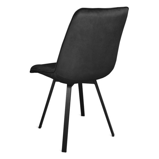 Стул на металлическом каркасе мягкий черный (арт 31350) Фото 2