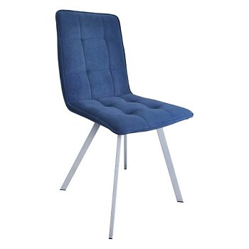 Стул на металлокаркасе мягкий синий (арт 24935) - Фото 2