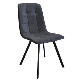 Стул с черными ножками с мягким сидением серый (арт 16674) - Фото 2