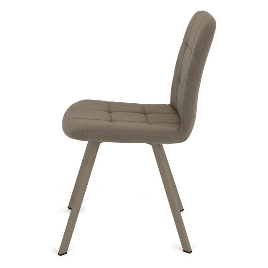 Стул на металлокаркасе кремовый из велюра (арт 18720) Фото 3