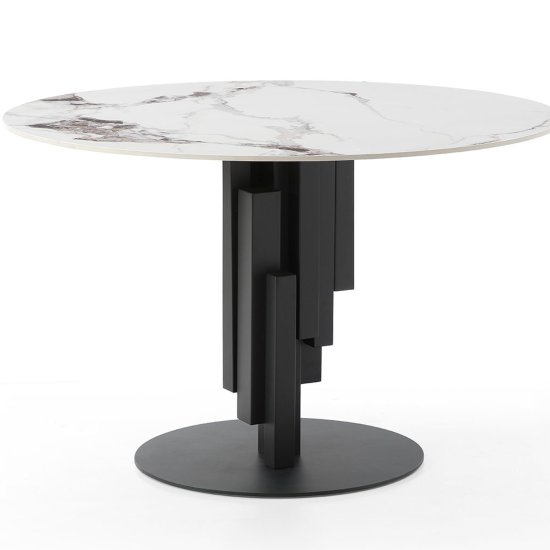 Стол дизайнерский круглый из керамогранита под камень (арт 31477) Фото 2