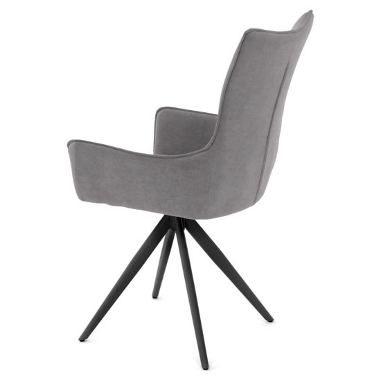 Стул дизайнерский на металлокаркасе с подлокотниками серый (арт 35575) Фото 3