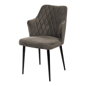 Стул с мягким сидением серый из велюра (арт 15620) - Фото 2